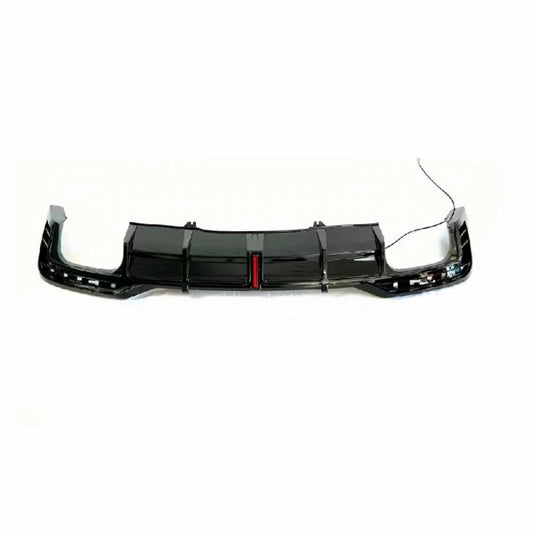 2020-2024 For Audi A5 S-Line S5 Rear Diffuser | Gloss Black & Carbon Look w/ LED & Quad Tipss