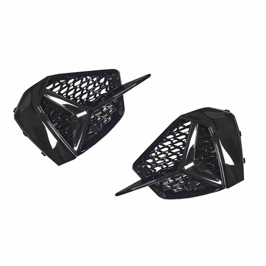 2020-2024 Audi A3 8Y S-Line Honeycomb Fog Light Grilles Pair Matte Black