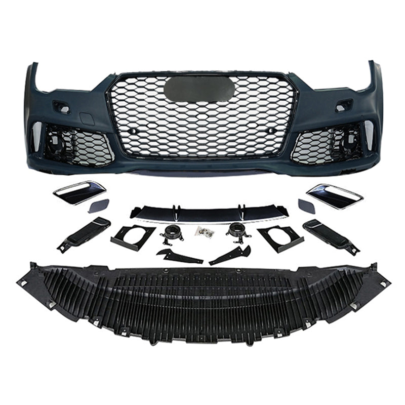 2016-2018 For Audi A7/S7 C7.5 RS7 Style Front Bumper | Gloss Black Grille | Free Accessories | US Stock | Direct Fit