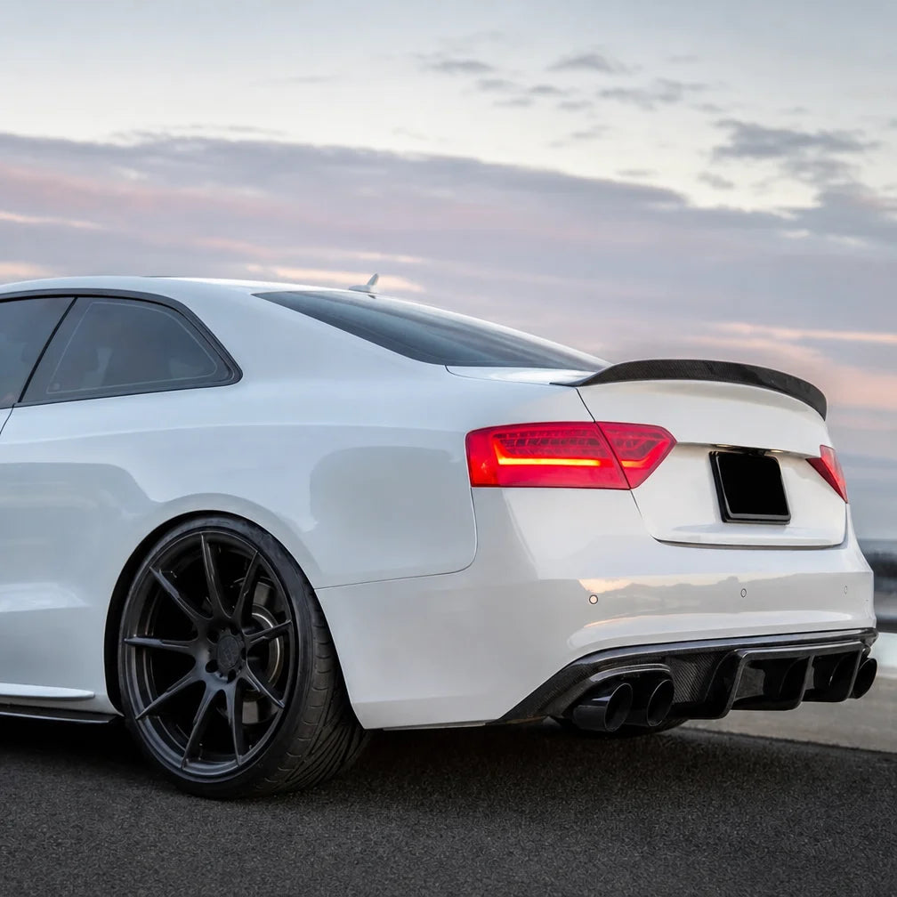 2012-2016 Audi A5 Sportback Carbon Fiber Rear Diffuser Installed - Rear Quarter