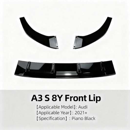 Gloss black front lip Audi S3 2022