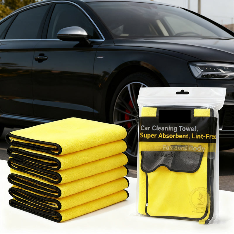 6 Pack 30x40 CM Microfiber Car Cleaning Towels - Lint-Free & Super Absorbent Auto Detailing Cloths for Washing, Drying, Polishing