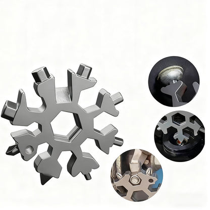 18-in-1 Multifunctional Snowflake Screwdriver - Stainless Steel Hex & Octagonal Wrench Tool for Repairs, DIY, Camping
