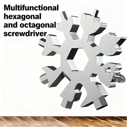 18-in-1 Multifunctional Snowflake Screwdriver - Stainless Steel Hex & Octagonal Wrench Tool for Repairs, DIY, Camping