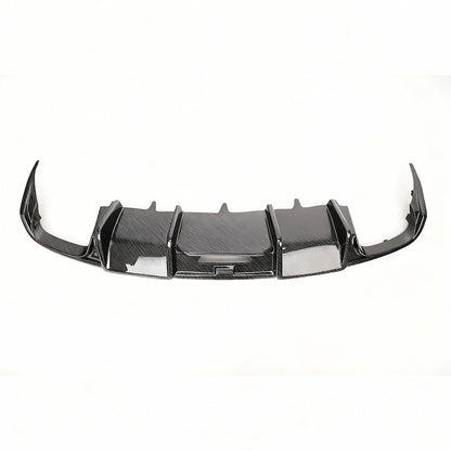 - 2012-2015 Audi A7/S7 C7 Carbon Fiber Rear Diffuser with LED Light & Quad Tips