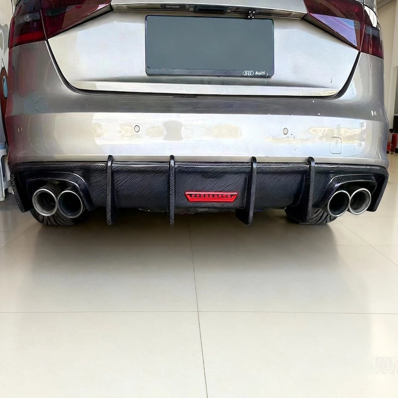 2012-2016 Audi A5/S5 B8.5 Real Carbon Fiber Rear Diffuser with Stainless Steel Tailpipe