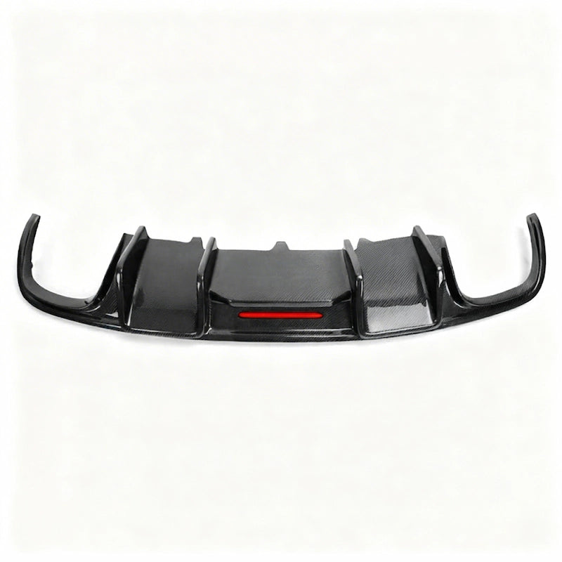 2013-2016 Audi A4/S4 B8.5 Carbon Fiber Rear Diffuser with LED Light & Quad Tips