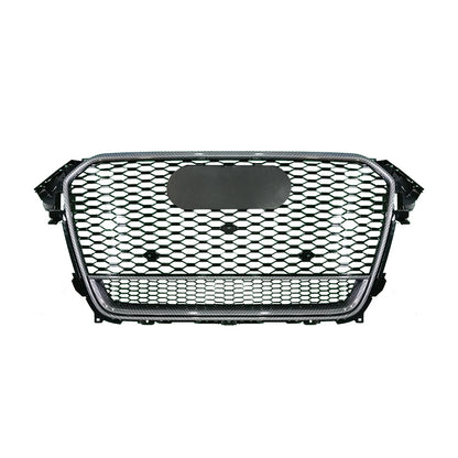 2013-2016 RS4 Style ABS Honeycomb Grille For Audi A4L/S4 B8.5 CARBON FIBER STYLE FRAME BLACK NET