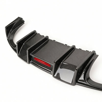 2014-2016 Audi A3/S3 8V Carbon Fiber Rear Diffuser with LED Light