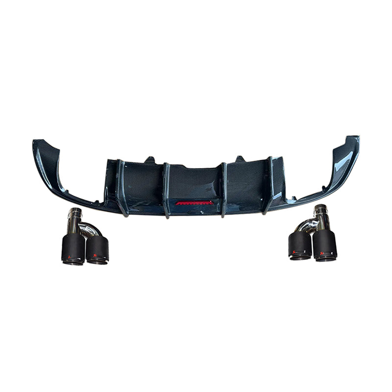 2017 - 2019 US Stock Carbon Fiber Rear Diffuser with Dual Exhaust K ...