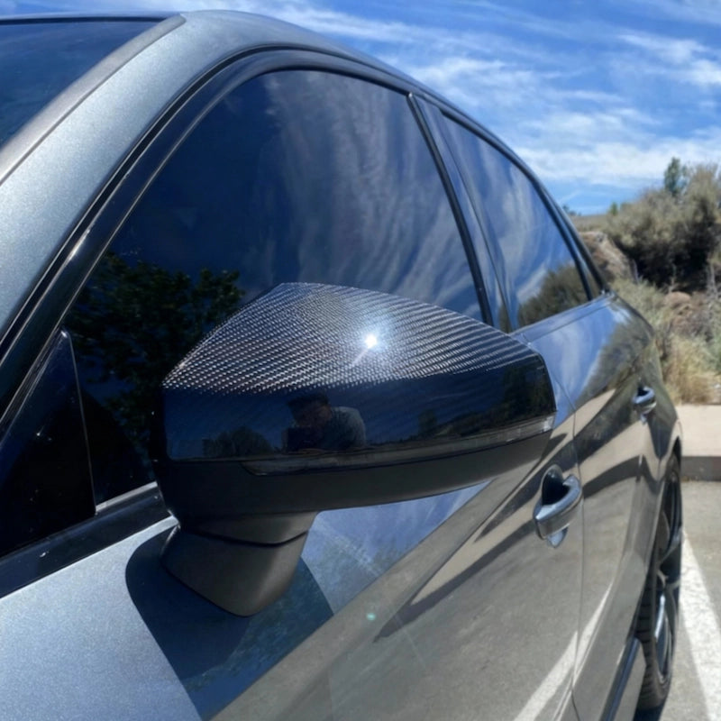 2017-2020 Audi A3/S3/RS3 8V.5 Carbon Fiber Mirror Caps Pair Glossy Finish