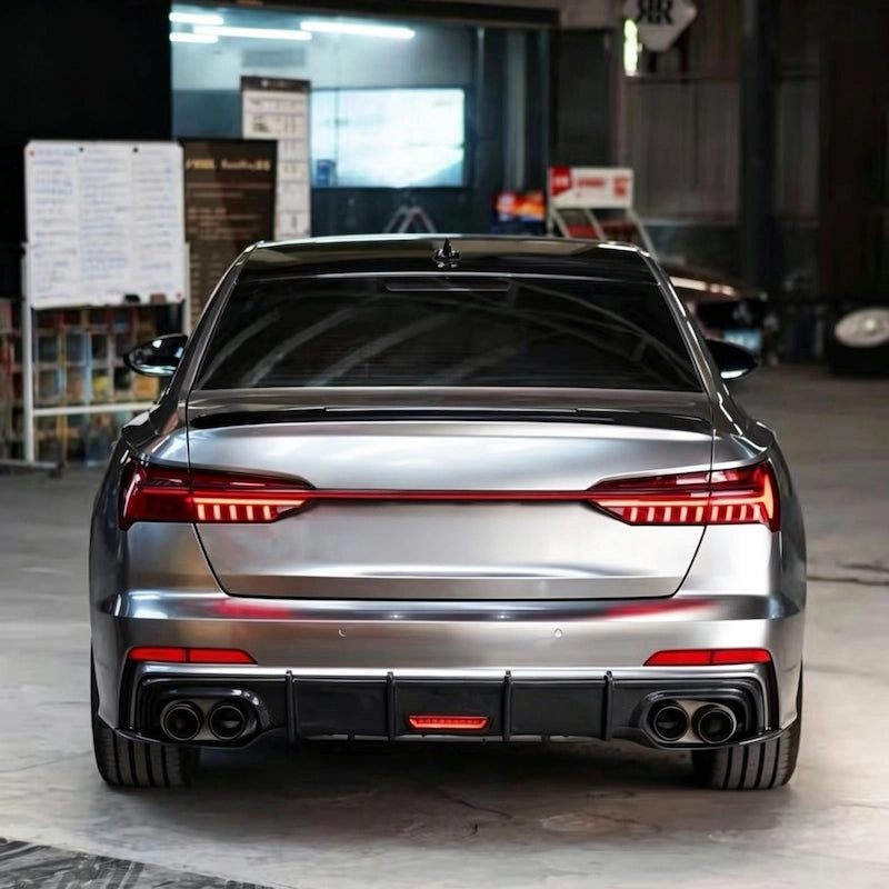 2019-2025 For Audi A6 C8 S-Line S6 Style Rear Diffuser with LED