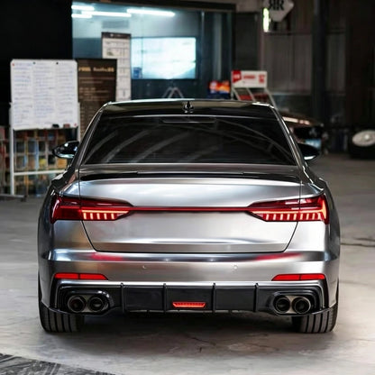 2019-2025 For Audi A6 C8 S-Line S6 Style Rear Diffuser with LED