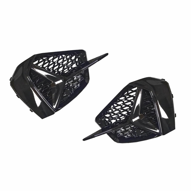 2020-2024 Audi A3 8Y S-Line Honeycomb Fog Light Grilles Pair Matte Black
