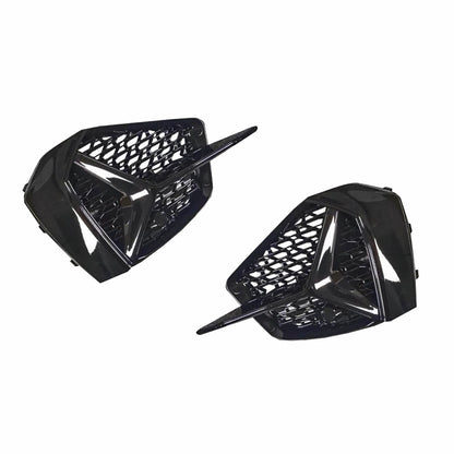 2020-2024 Audi A3 8Y S-Line Honeycomb Fog Light Grilles Pair Matte Black