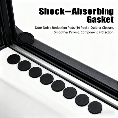 30 Pack Car Door Shock-Absorbing Gasket - Noise Reduction & Component Protection for Quieter Closure