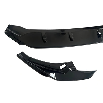 Audi A3 S3 8Y Gloss Black Front Lip Splitter - Center Lip Detail Close Up