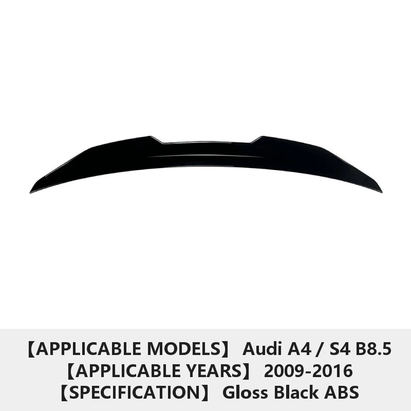 Audi A4 S4 B8.5 PSM Style Trunk Spoiler - Specifications Panel, Gloss Black ABS 2009-2016