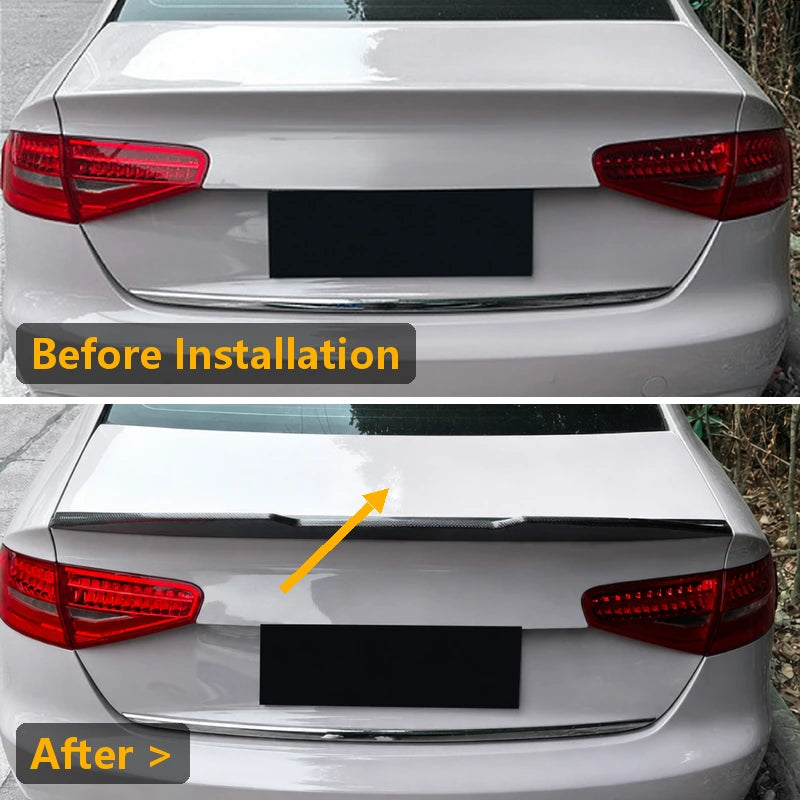 Audi A4 S4 B8.5 PSM Style Trunk Spoiler - Before and After Installation Comparison