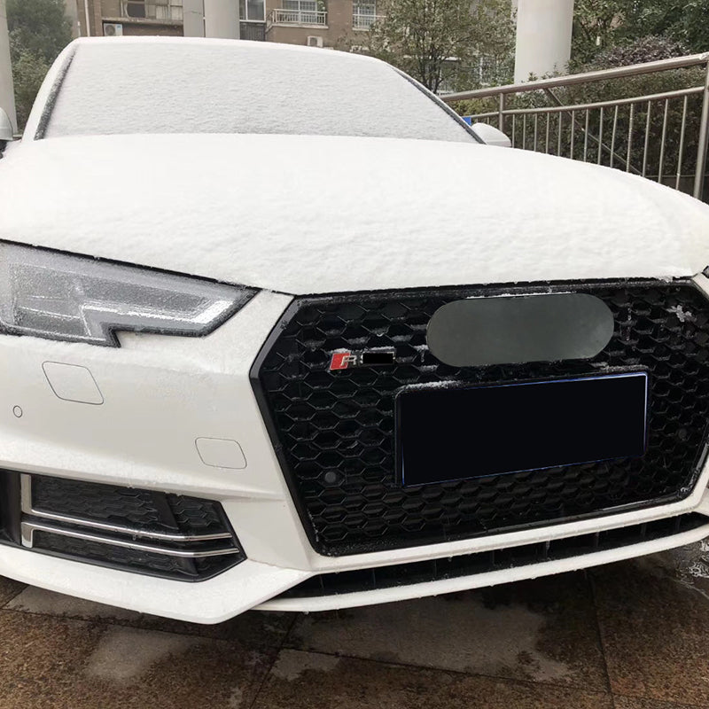 Parrilla delantera estilo RS4 para Audi A4/S4 B9 (2017-2019) | Malla de nido de abeja pequeña | ABS negro brillante | Disponible con o sin marco inferior | Envío en 24 horas