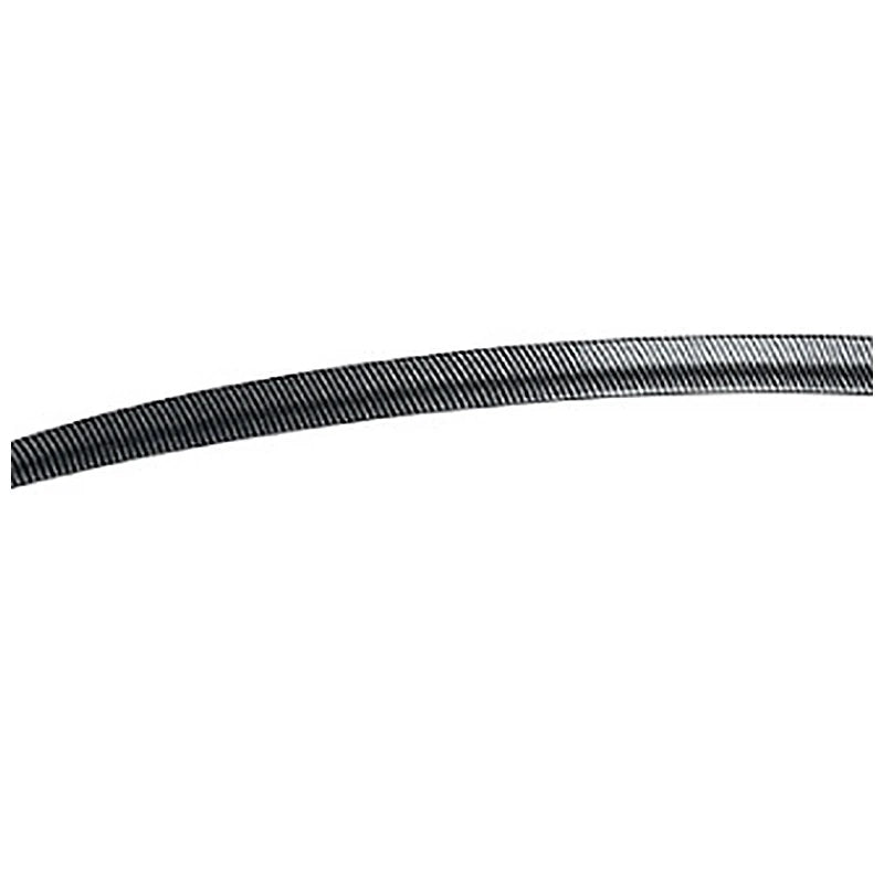 Close-up of the carbon fiber look weave and the tapered end of the Audi A5 F5 Coupe trunk lip spoiler on white.