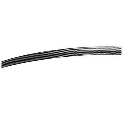 Close-up of the carbon fiber look weave and the tapered end of the Audi A5 F5 Coupe trunk lip spoiler on white.