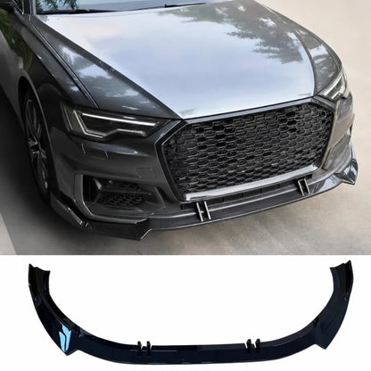 2019-2025 Audi A6 S6 C8 S Line Front Lip Gloss Black - Product Full View