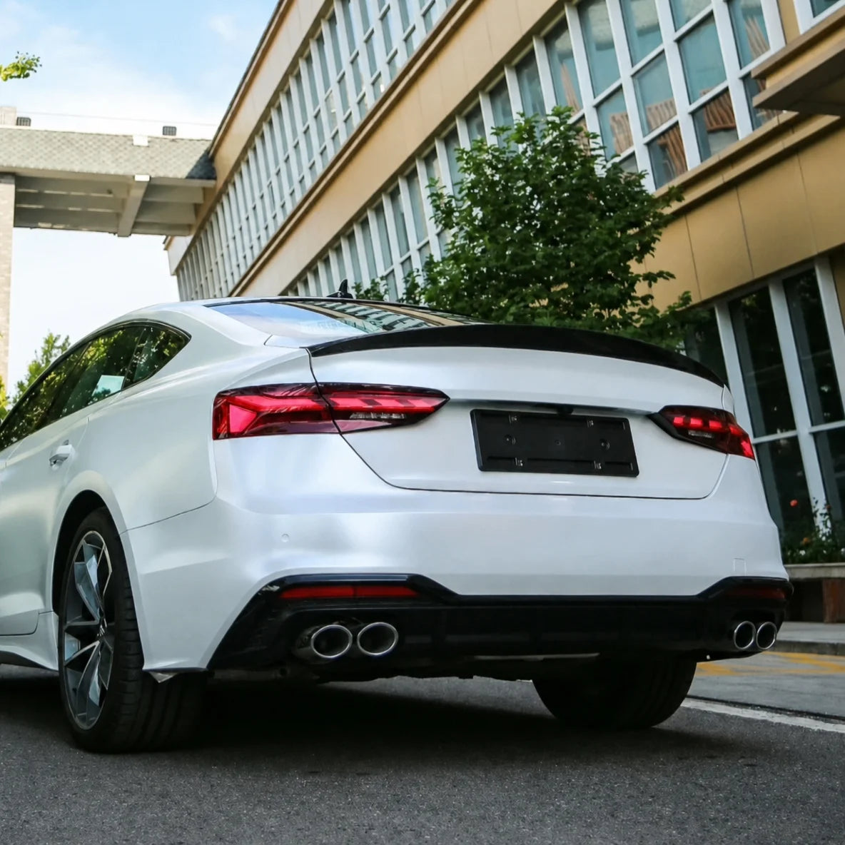 Audi S5 B9 K Style Arc Spoiler Carbon Weave - Profile Close Up