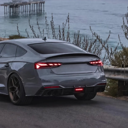 2017-2024 Audi A5 S5 B9 K Style Rear Trunk Lip Installed - Angle View