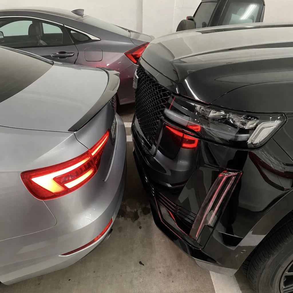 2020-2025 Audi A4 B9.5 V Style Carbon Fiber Ducktail Spoiler - Rear Close Up Installed