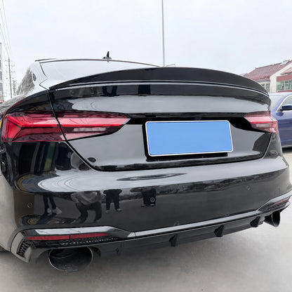 Audi A5 B9 K Style Arc Trunk Spoiler Installed - Rear Deck Lid View