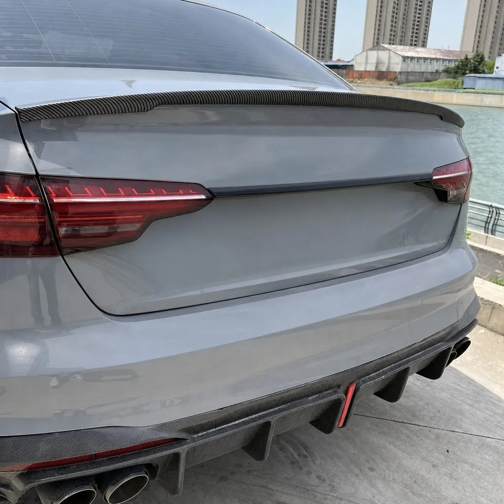 2017-2024 Audi A4 S4 ABT Style Small Ducktail Spoiler - Installed Angle