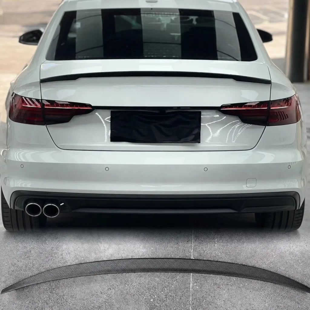 2017-2024 Audi A4 S4 ABT Style Trunk Spoiler Gloss Black - Product Full View