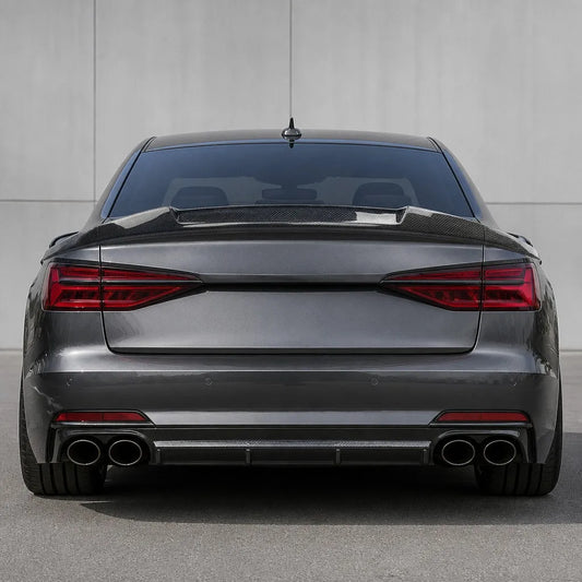 2008-2012 Audi A5 B8 V Style Carbon Fiber Trunk Spoiler - Studio Shot White Background