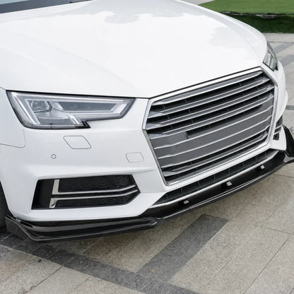 2017-2019 Audi A4 S4 B9 Carbon Weave Front Lip Texture - Detail Close Up