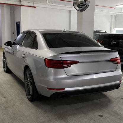 Audi A4 S4 B9 V Style Carbon Fiber Rear Spoiler Installed - Street View