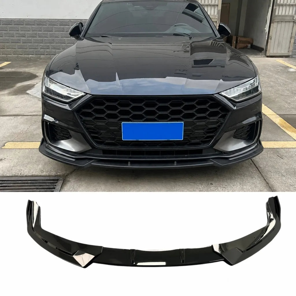 2019-2026 Audi A7 S7 C8 Max Style Front Lip Gloss Black - Product Full View