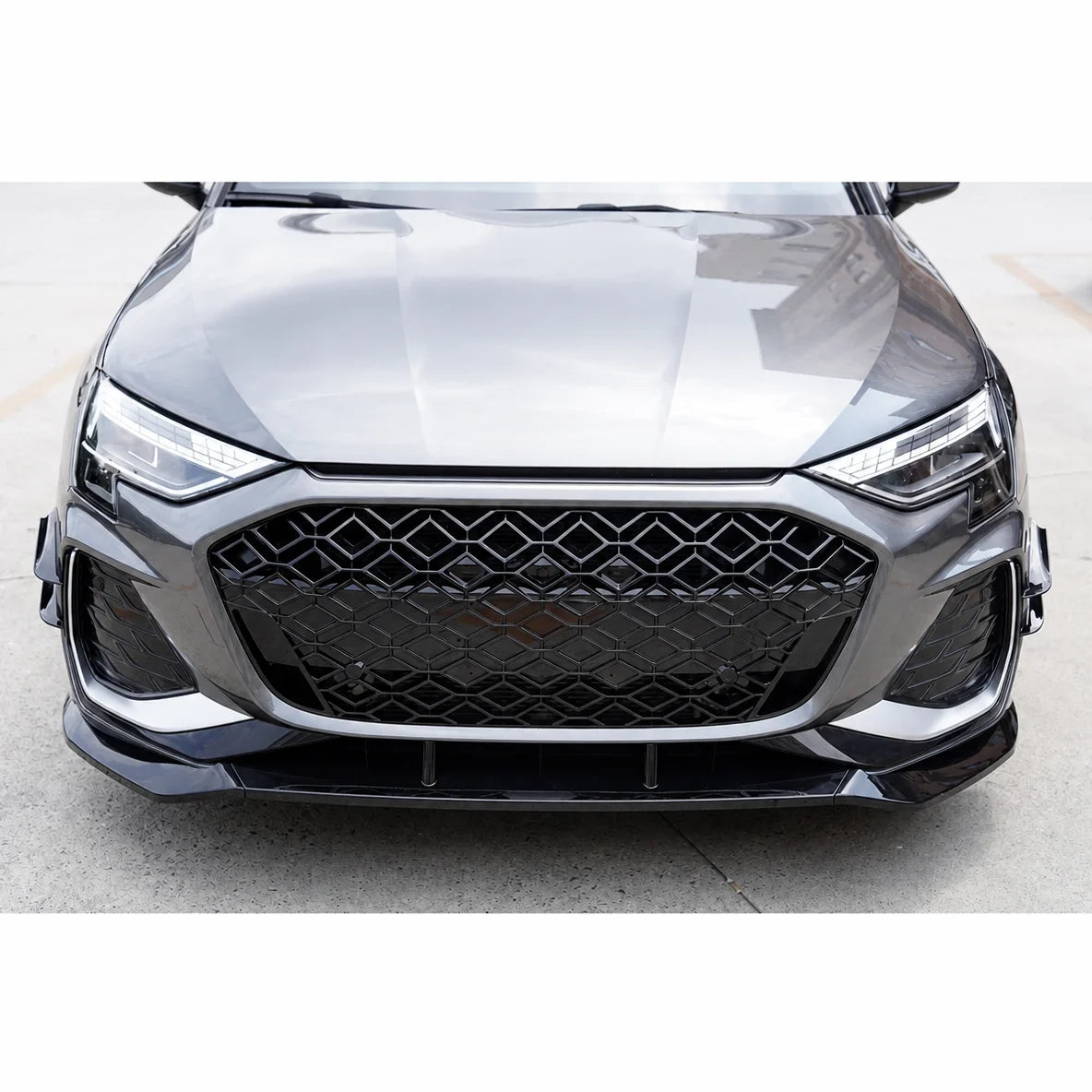Audi A3 2025 Facelift 3-Piece Front Splitter Close Up - Center Section