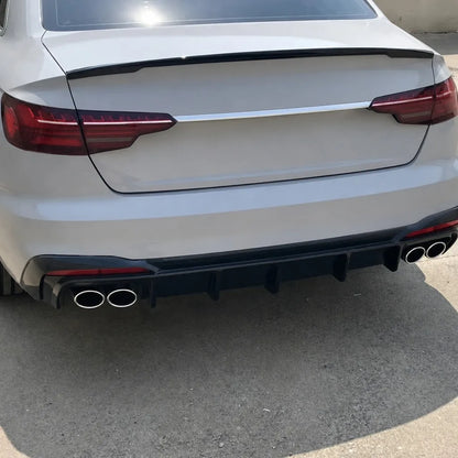 Audi A4 B9 ABT Style Ducktail Trunk Lip Installed - Rear Deck Lid View