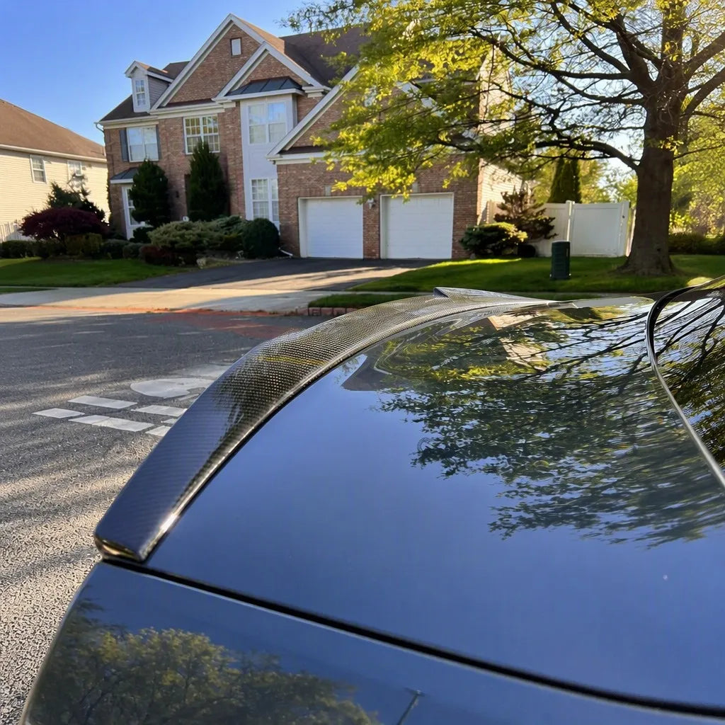 2013-2017 Audi A5 V Style Carbon Fiber Spoiler Side Profile Installed View