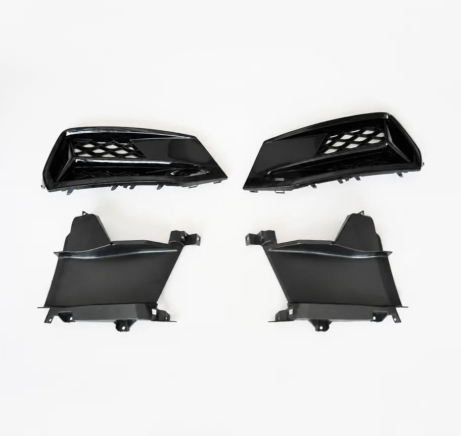 Audi A7 C8 Fog Light Grille with LED Installed - Front Bumper View