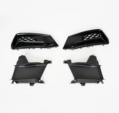Audi A7 C8 Fog Light Grille with LED Installed - Front Bumper View
