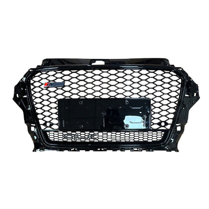Audi A3/S3 8V RS3 Style Front Grille With Lower Frame-Black