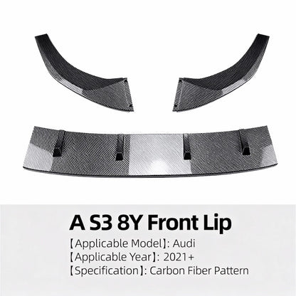 Carbon fiber style front lip for A3 8Y