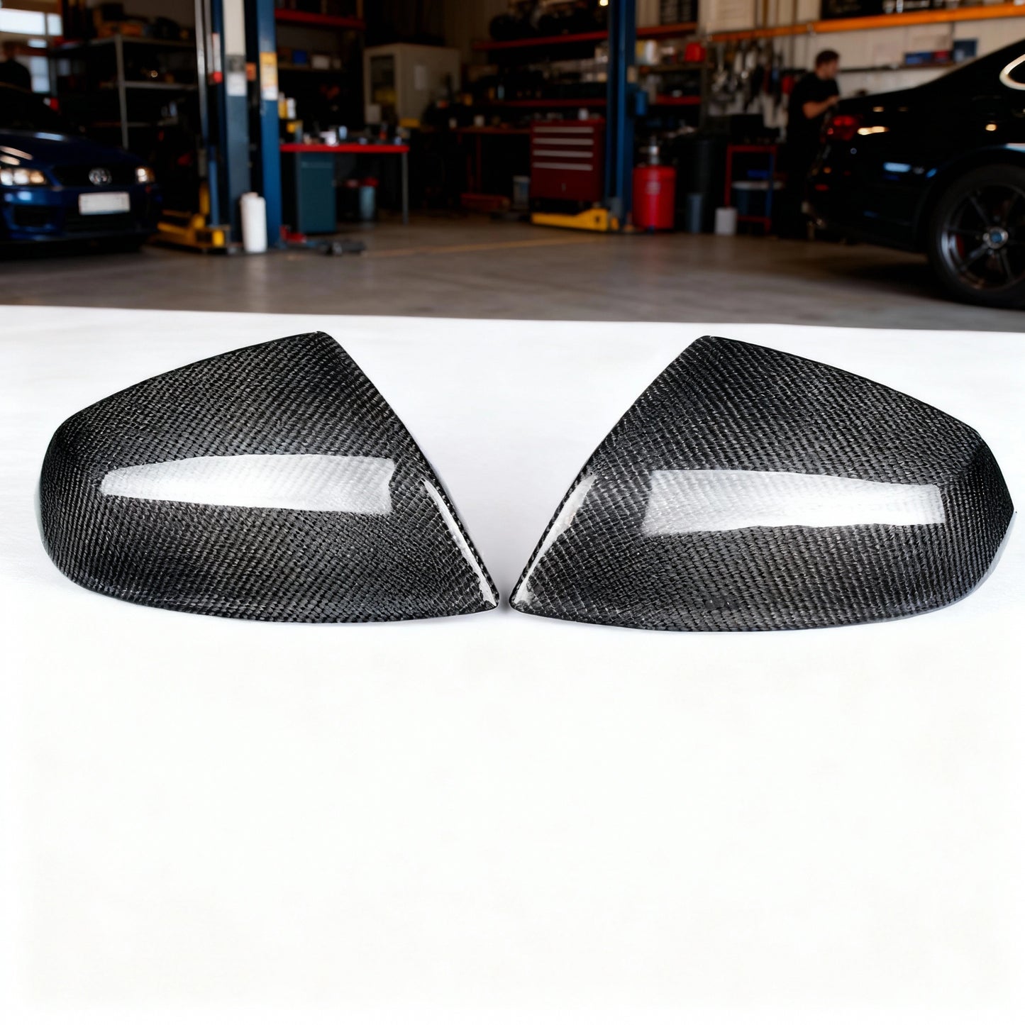 Carbon mirror caps with blind spot light q5/sq5/rsq5