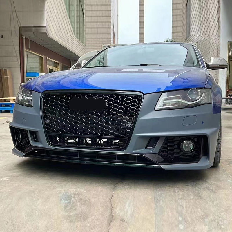 Gloss Black Honeycomb Grille for Audi A4 B8 S Line Front Bumper Style