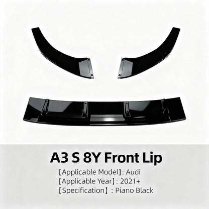 Gloss black front lip Audi S3 2022
