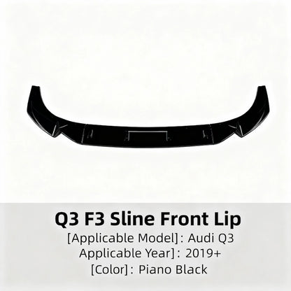 Gloss black front lip for Audi Q3