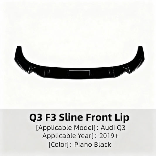 Gloss black front lip for Audi Q3