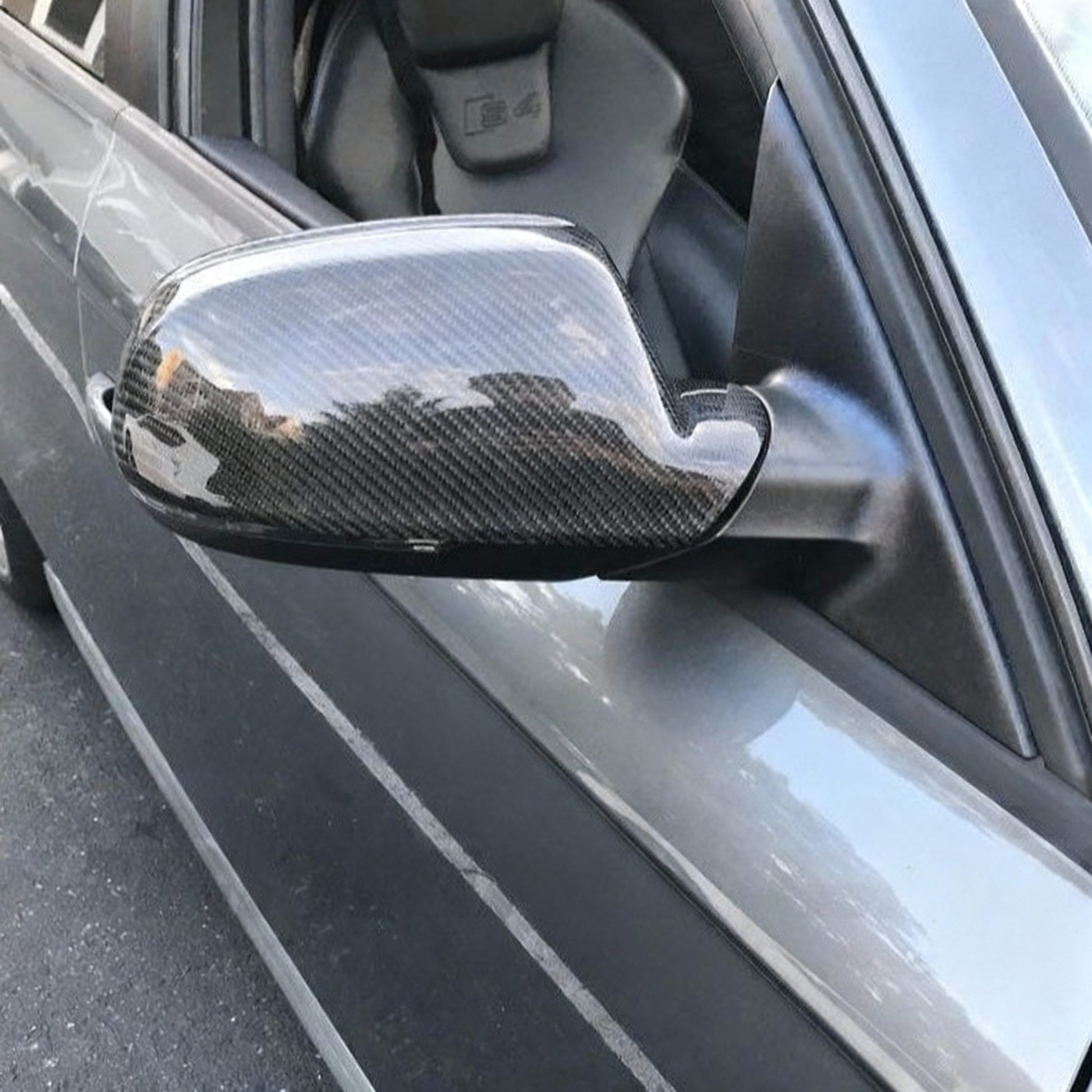 Gloss carbon fiber mirror caps Audi A4/S4
